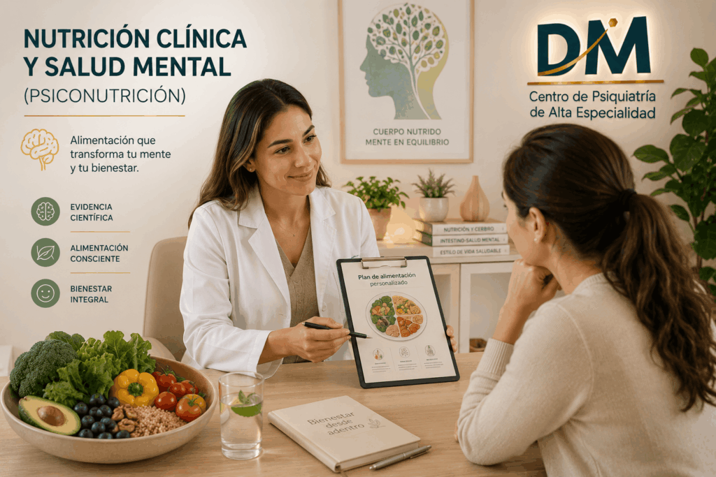Psiquiatra atendiendo a un paciente en DM Centro de Psiquiatría de Alta Especialidad en Ciudad de México