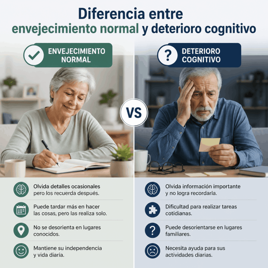diferencias entre envejecimiento normal y deterioro